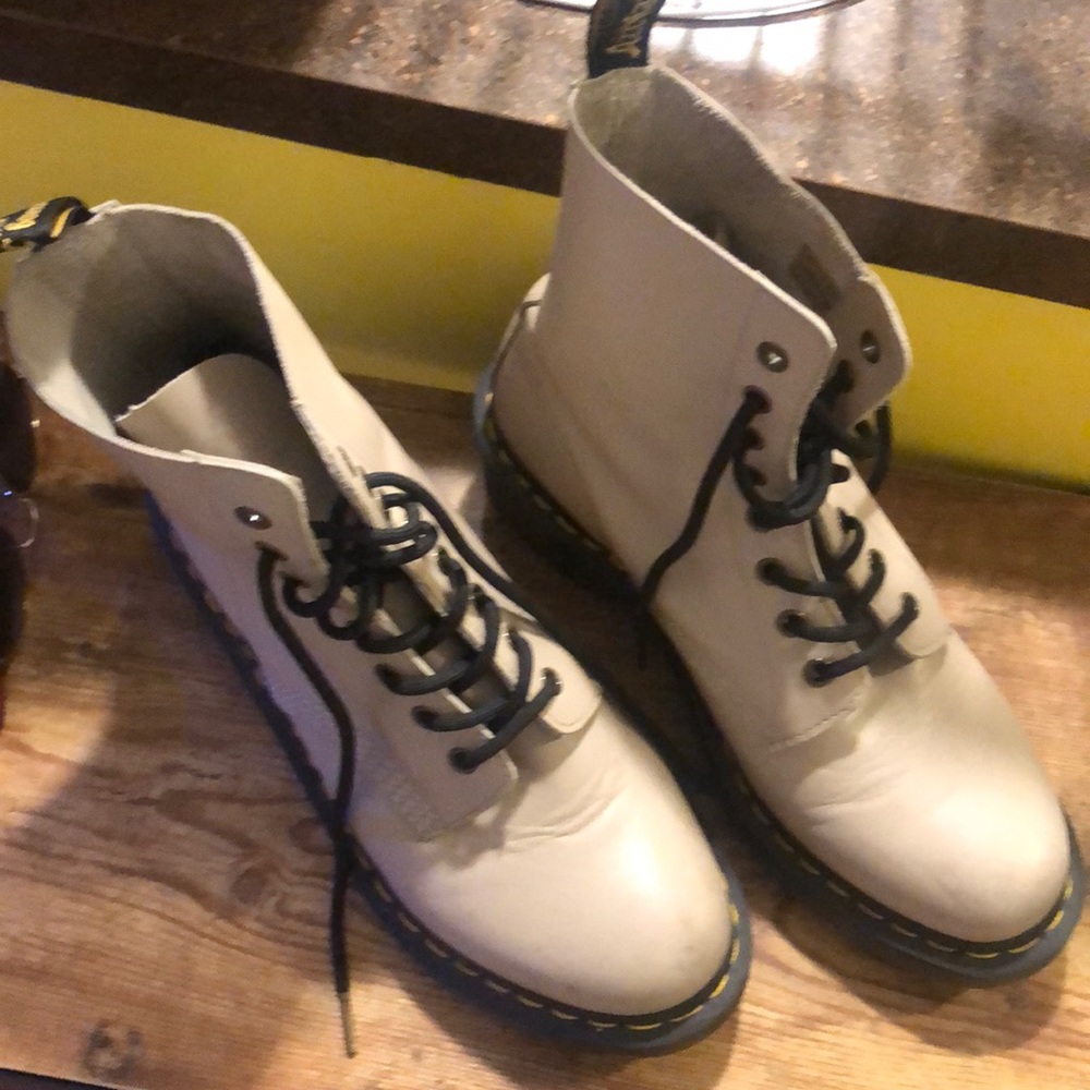 Cream Doc Martens